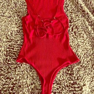 Red body suit